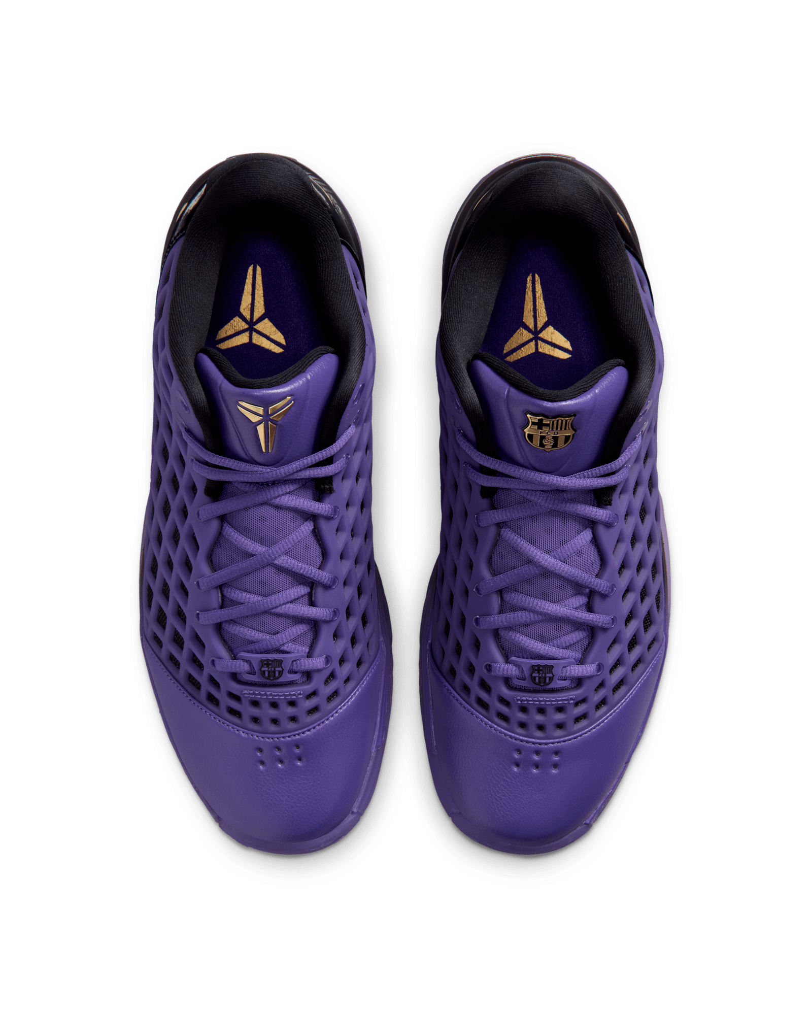 Top view showing the Kobe and FC Barcelona tongue details